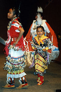 Children performing a traditional dance during the 3rd Sacred Circle gathering in Lethbridge, Alta.