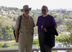 Canon Philip Wadham and the Primate, Archbishop Andrew Hutchison at the theological seminary in Matanzas, Cuba last year. VIANNEY (SAM) CARRIERE