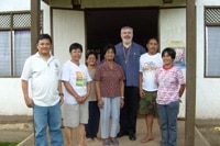 Bishop Drainville (back right) with members of the St. Francis of Assisi parish, Diocese of the Southern Philippines (ECP) 