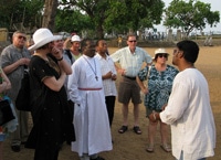 Members of the Anglican-Lutheran International Commission tour a 7th century Hindu temple site. Bishop Devasahayam is at the centre, with Archbishop Hiltz and the Rev. Barnett-Cowan behind on the right. DR. KENNETH APPOLD