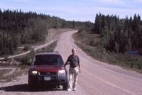Archivist Ted Wickson en route to Fort Simpson, N.W.T.