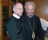 The Rev. Craig Bowers (left) and Bishop Agathangelous in Athens, Greece.