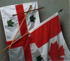 Flag of the Anglican Church of Canada along with the Canadian Flag