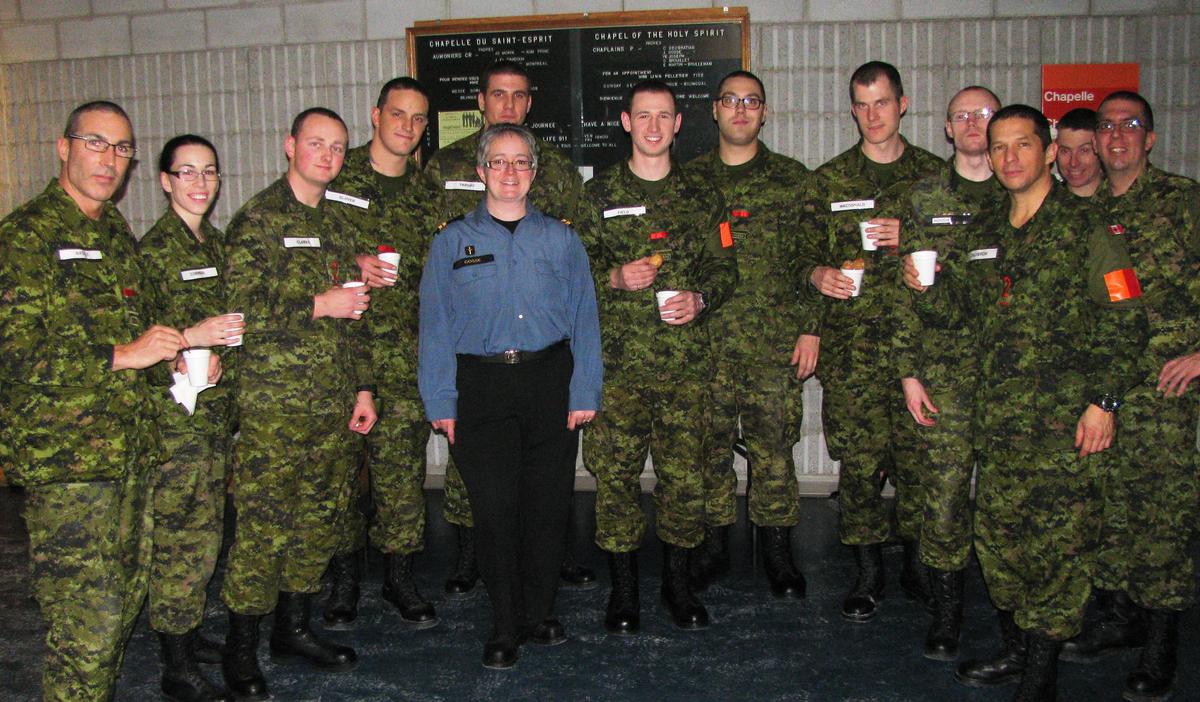 Padre Gosse with recruits at Life 911