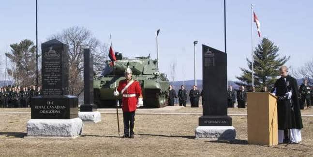 Padre Turner leading a Prayer at the RCD Memorial Tree Planting ceremony for our Fallen Soldiers.