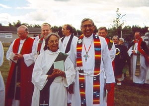 The Rev. Gloria Moses and the Ven. Sidney Black, co-chairs of the Anglican Council of Indigenous Peoples, at the 2005 Sacred Circle 