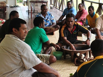 Viwa Island village leaders discuss how their community can respond to climate change, Nov. 2010. DR. ANDREA MANN