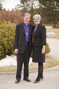 The Primate, Archbishop Fred Hiltz, with National Bishop Susan Johnson MICHAEL HUDSON