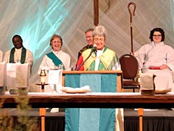 ELCIC National Bishop Susan C. Johnson preaches at the National Convention closing service, July 17. TRINA GALLOP / ELCIC COMMUNICATIONS