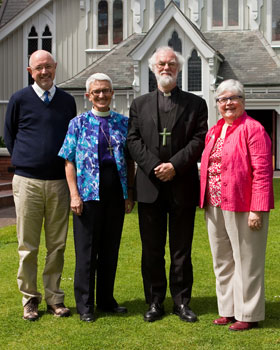 Canadian ACC-15 delegates with Archbishop of Canterbury: L-R Dean Peter Elliott, Bishop Sue Moxley, Archbishop Rowan Williams, Suzanne Lawson. ACNS