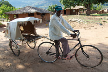 A bike ambulance in Kitele, Mozambique. SIMON CHAMBERS / PWRDF