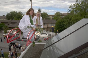 An example of where a green building audit might take you: church leaders bless new solar panels at St. Alban, Richmond, B.C. LARRY SCHERBAN