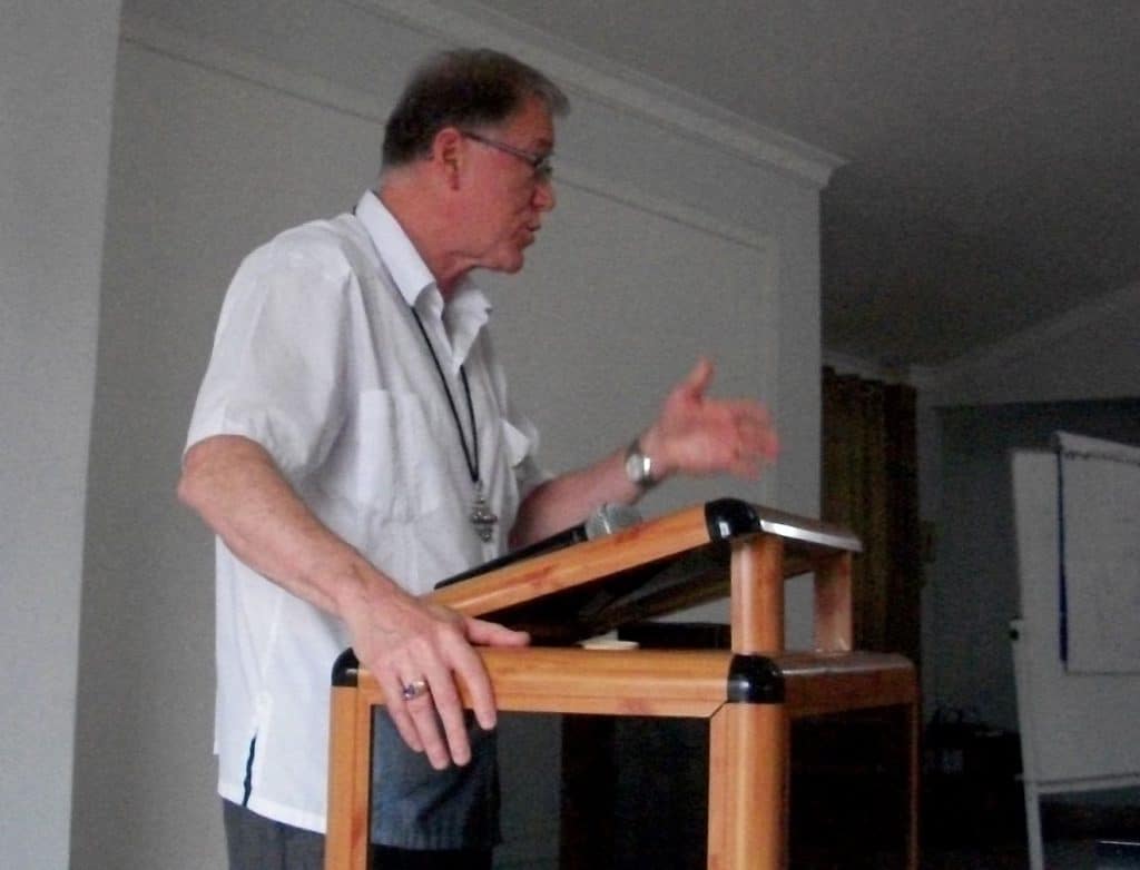 Archbishop Fred Hiltz, Primate of the Anglican Church of Canada, speaks at the Seventh Consultation of Anglican Bishops in Dialogue. Submitted photo