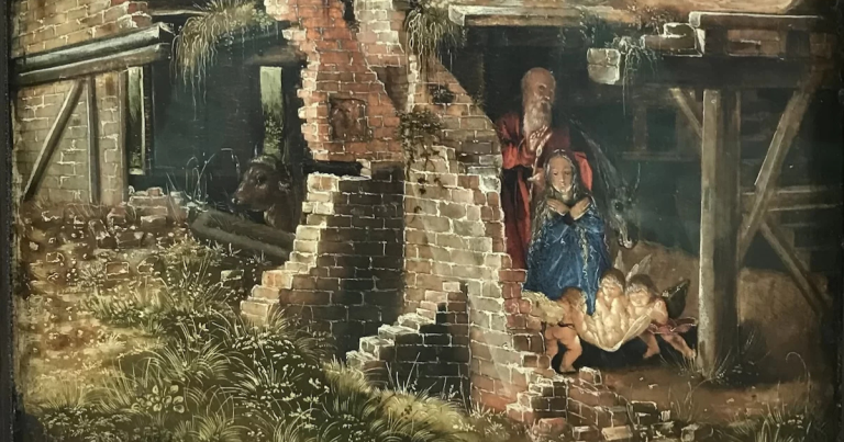 The painting Die Geburt Christi (“The Nativity”) painted by Albrecht Altdorfer in 1513