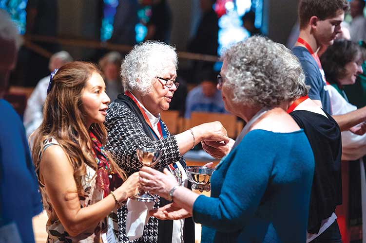 Photo of people receiving Holy Communion