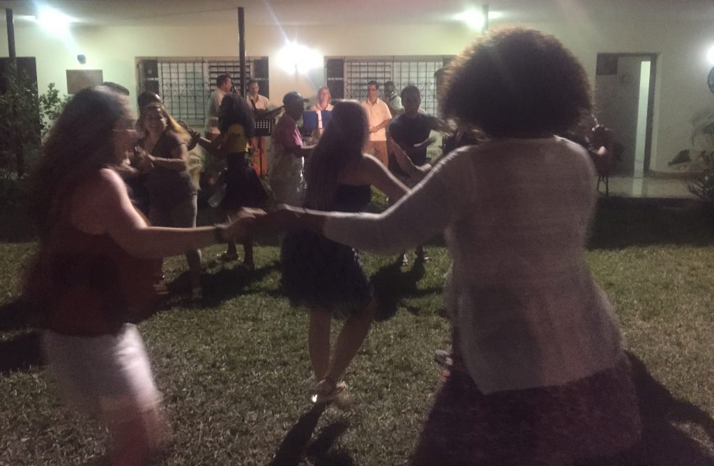 Dancing at the Matanzas Retreat Centre after the celebratory feast.