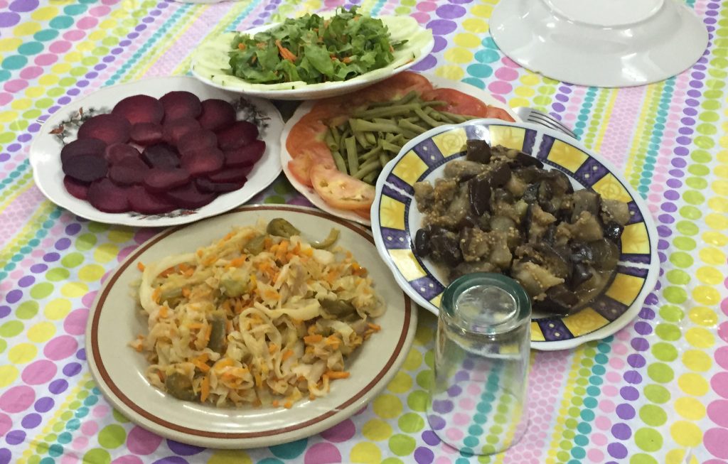 Vegetable platter at Parroquia San Fracisco de Asis.