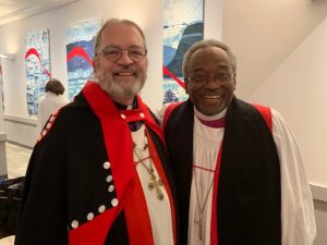 Archbishop Mark MacDonald along with Presiding Bishop Michael Curry at General Synod 2019