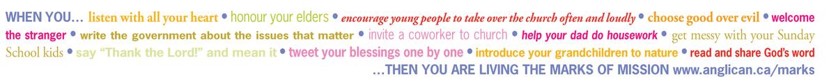 Text graphic encouraging young people to invite a coworker to share blessings, with colorful, playful typography.