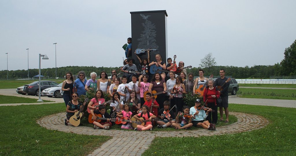 Participants in the 2015 music camp at Six Nations. Submitted photo