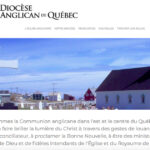 Image of a church building under a clear blue sky, with a white exterior and a sloped roof, located in a rural area of Quebec. The image is featured on the website of the Anglican Diocese in Quebec, emphasizing the community's commitment to faith and service.