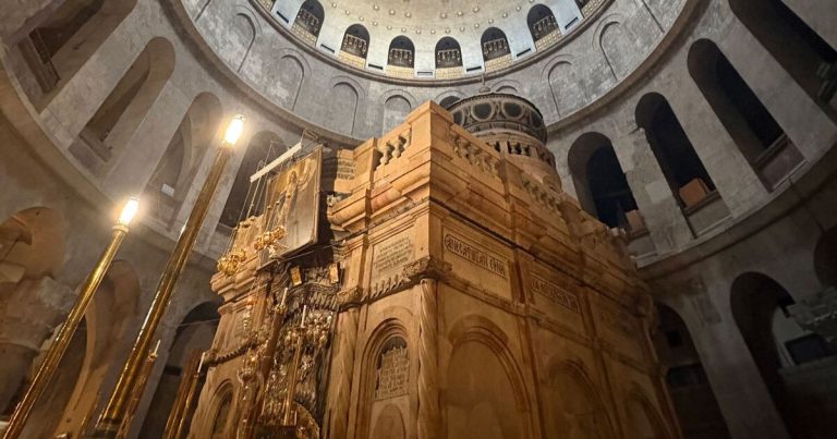 The Aedicule, a chapel in the Church of the Holy Sepulchre in Jerusalem, holds the remnant of Jesus’ tomb. Photo: Shane Parker