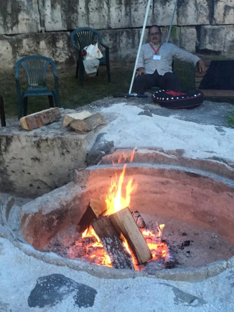 Fire-keeper Steven Darden keeps watch over the Sacred Fire.