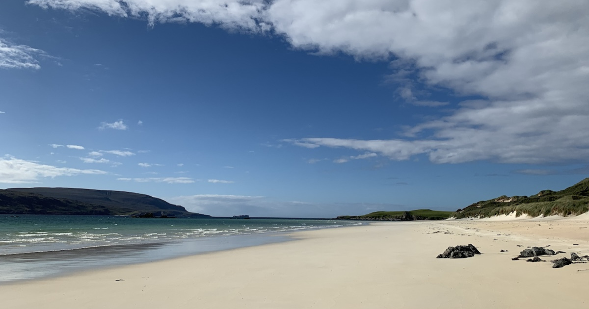 A beach on a cloudy day