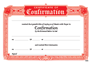 Certificate of confirmation