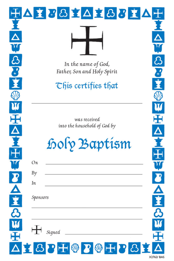 Certificate for Adult Baptism