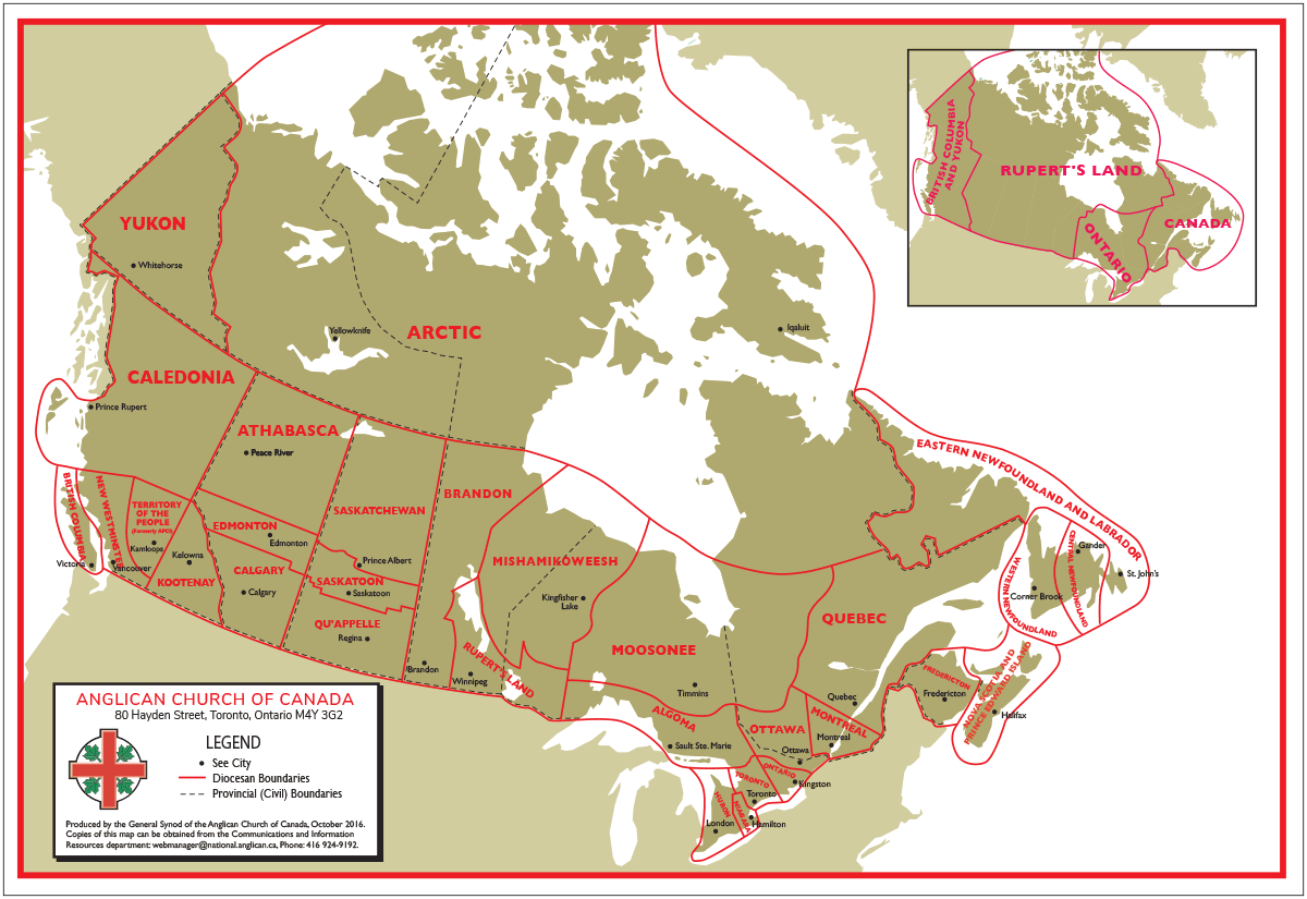 Map of the Anglican Church of Canada