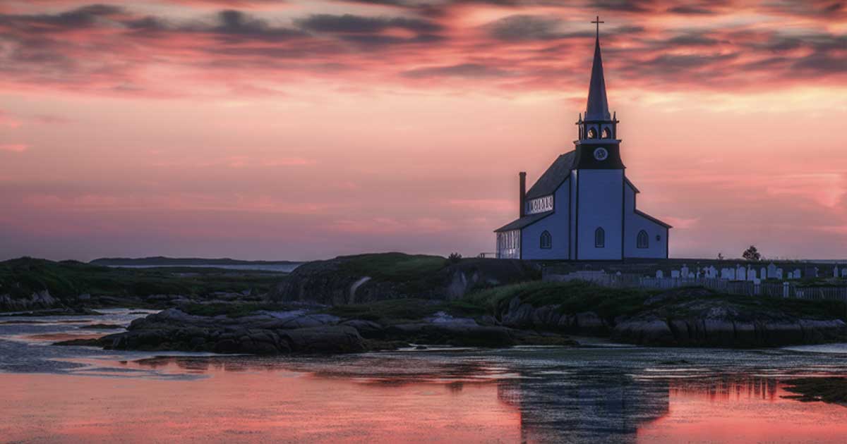 Church in sunset