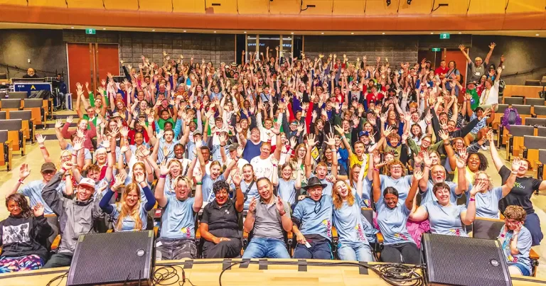 Group of youth cheering