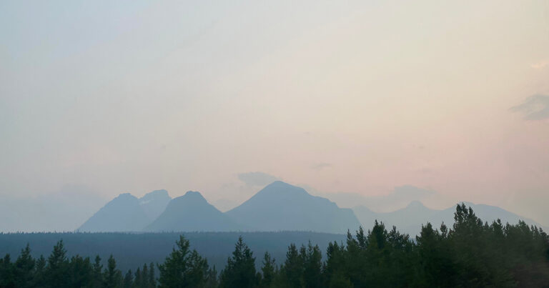Lake,Louise,,Ab,,Canada,-,July,13,,2023:,Smokey,Sunset