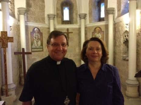 Canon John Organ and Mrs Irene Organ in Jerusalem. John has retired from the Canadian Forces as a military chaplain and is now chaplain to the bishop of Jerusalem and canon pastor at the cathedral of St. George the Martyr.