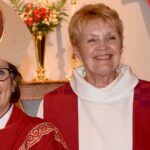 The Rev. Diane Hilpert Mcilroy (R) with Archbishop Anne Germond