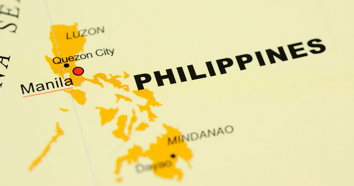 Detail of a map of the Philippines