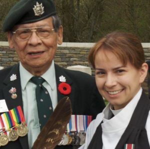 Padre Askew with a Veteran at Vimy