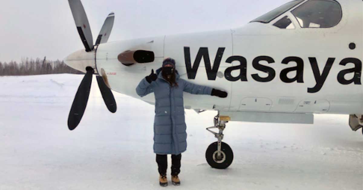 Sarah Herst at Wakepeka airport