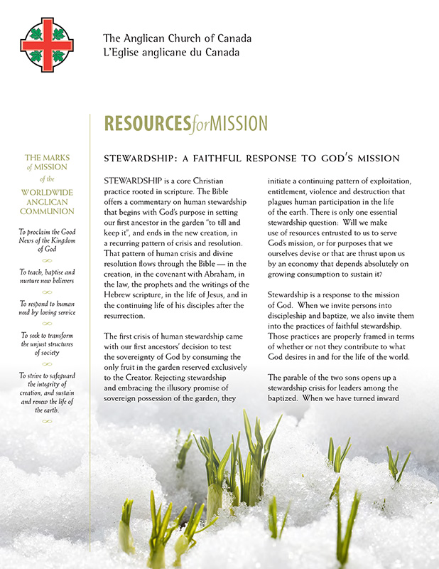 First page of "Stewardship: A Faithful Response to God’s Mission"