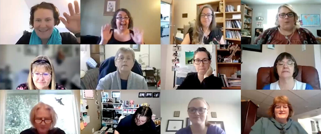 Screenshot of the online gathering of Stronger Together in 2021.