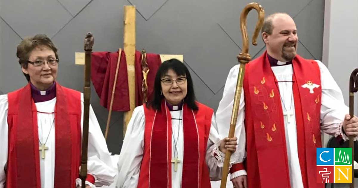 L-R: Bishops Lucy Netser, Annie Ittoshat, and Joey Royal at their consecration on March 31, 2019. Photo: contributed