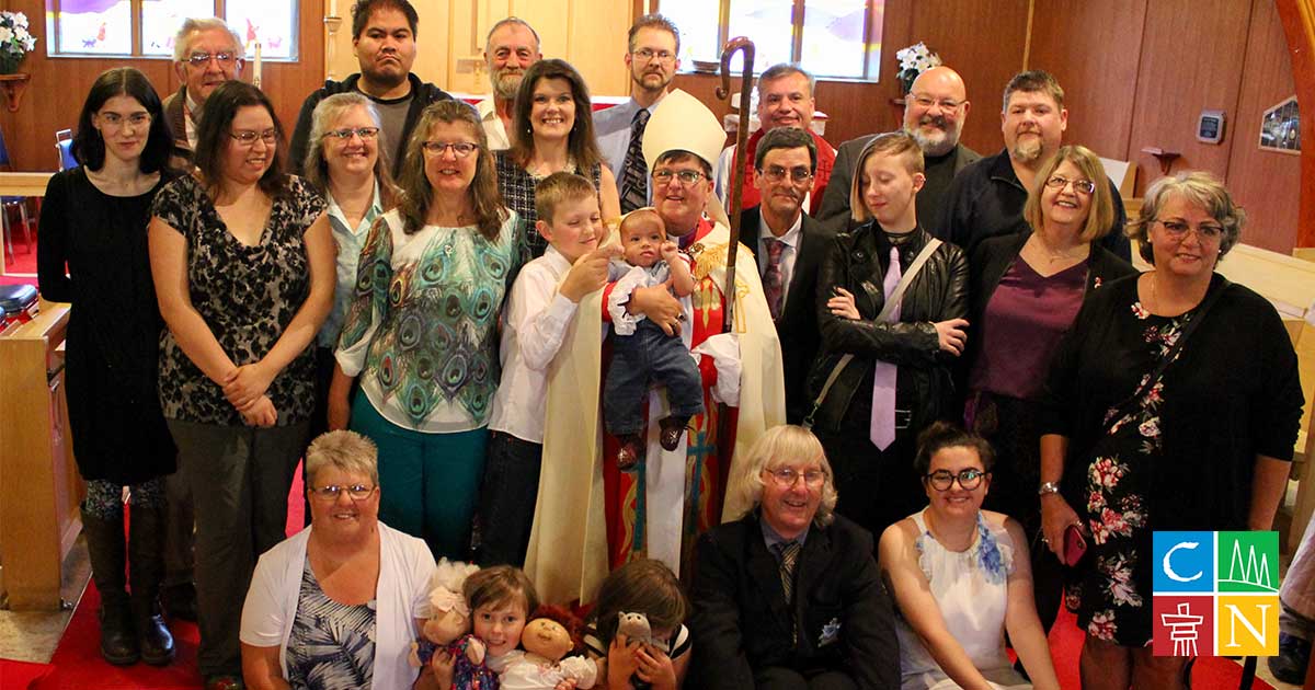 Bishop Lesley Wheeler-Dame with family on the occasion of her consecration as Bishop of the Yukon.